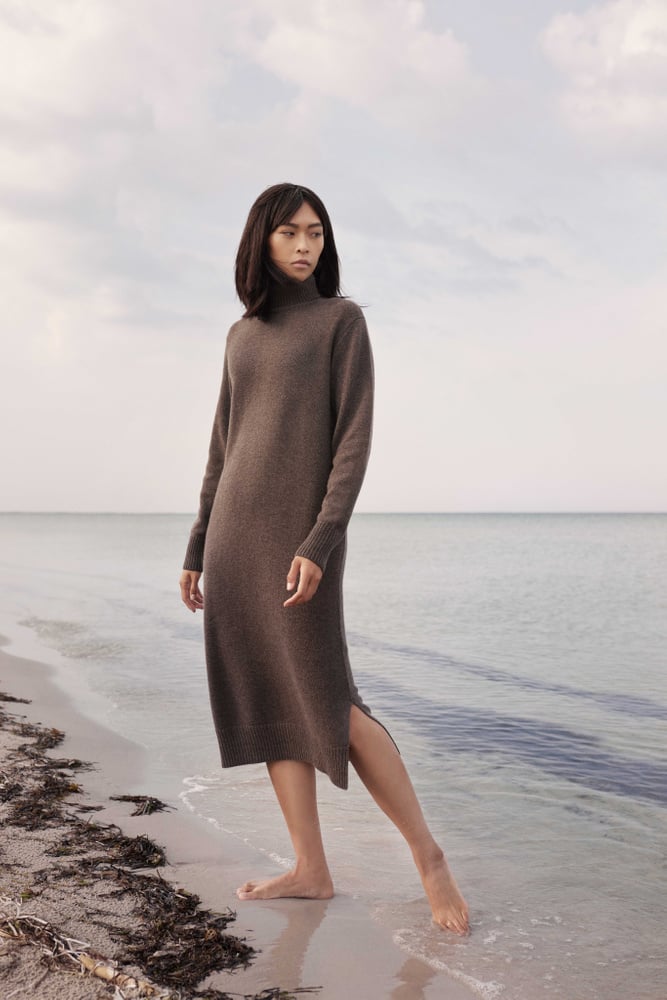Chunky Roll Neck Dress Cacao