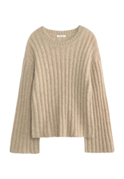 Cierra Ribbed Sweater Twill Beige