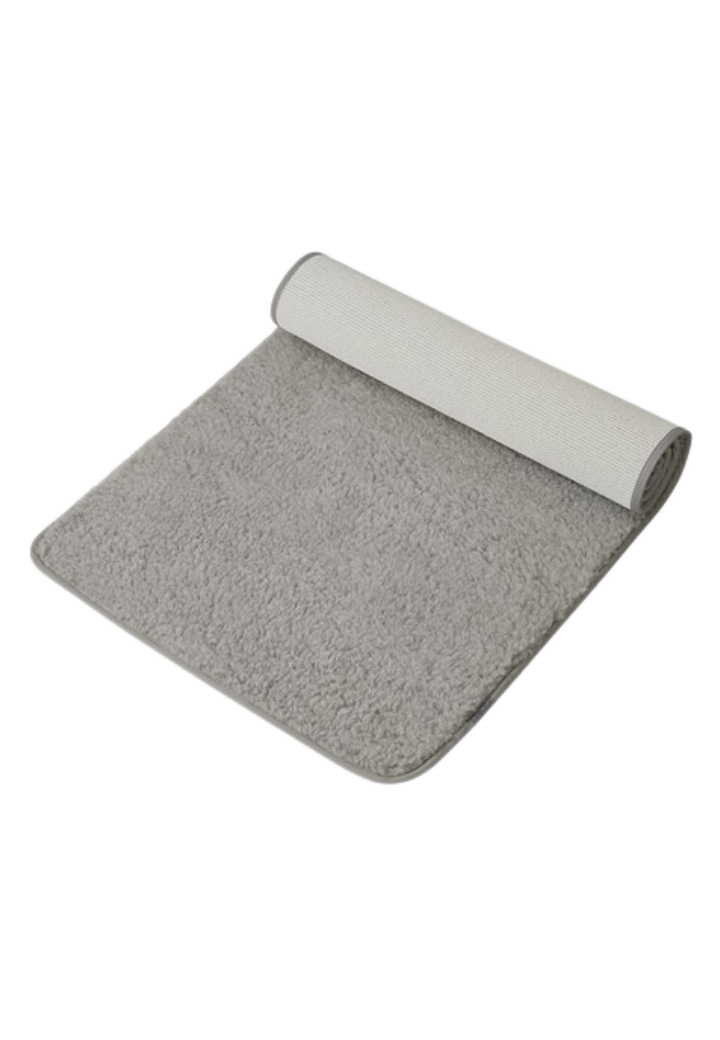 Premium Wool Yoga Mat: Silver Grey